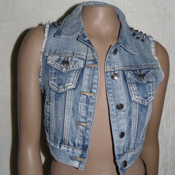 LOVE CULTURE DENIM VEST SZ S - Picture 1 of 11